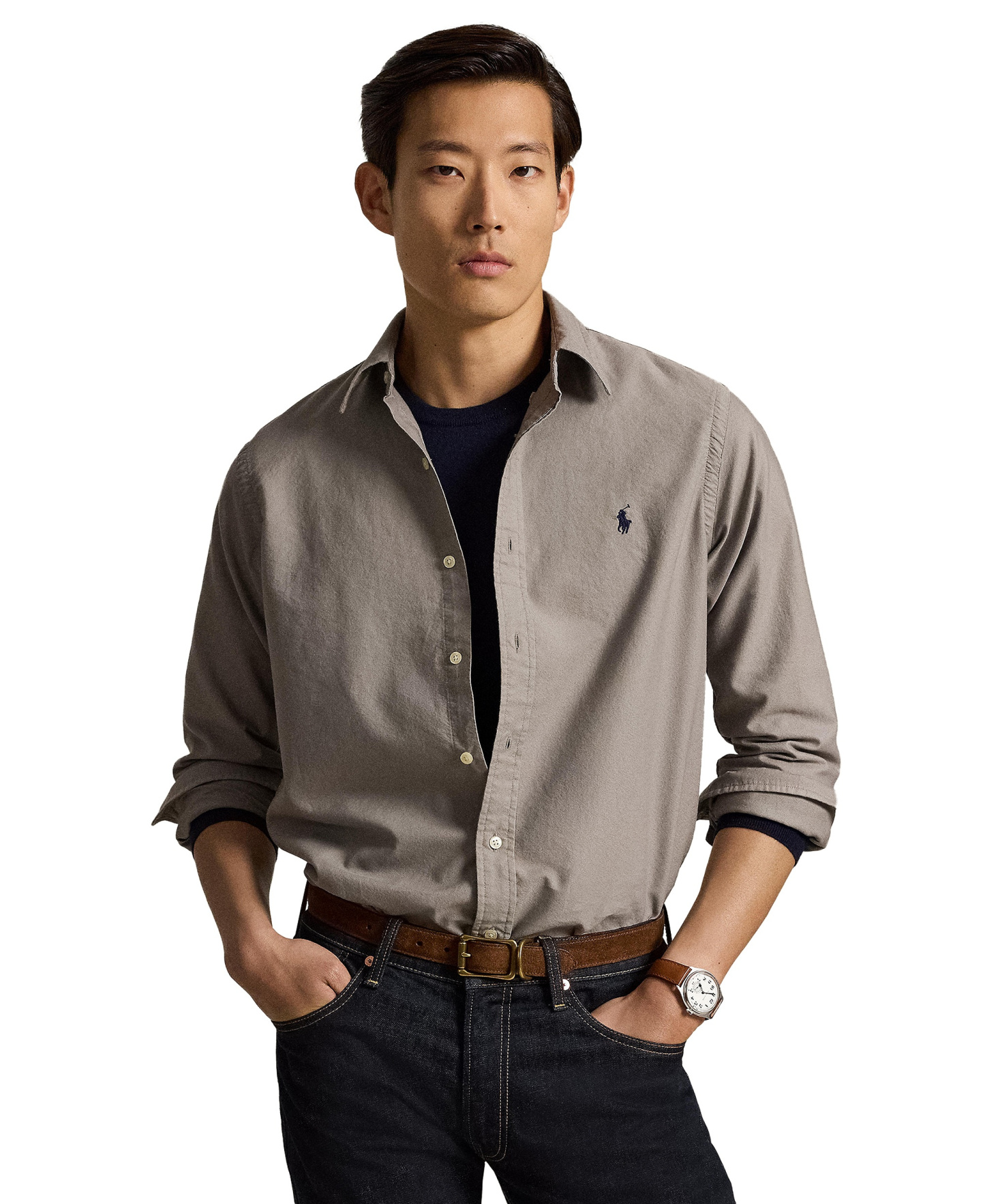 Polo Ralph Lauren Men's Garment-Dyed Oxford Shirt - Perfect Gray
