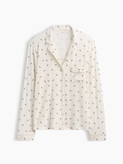 SoftMade Modal PJ Top - Holly green print