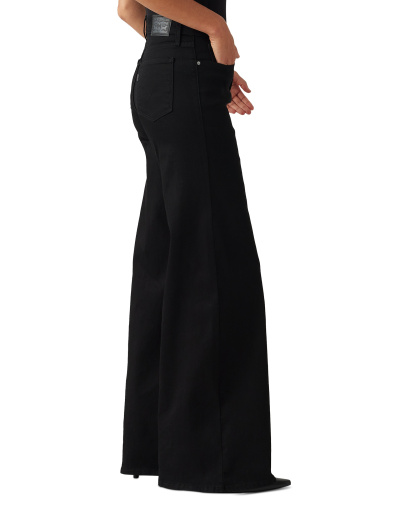 Levi's Women's 318 Shaping Stellar-Stretch Wide-Leg Jeans - Soft Black