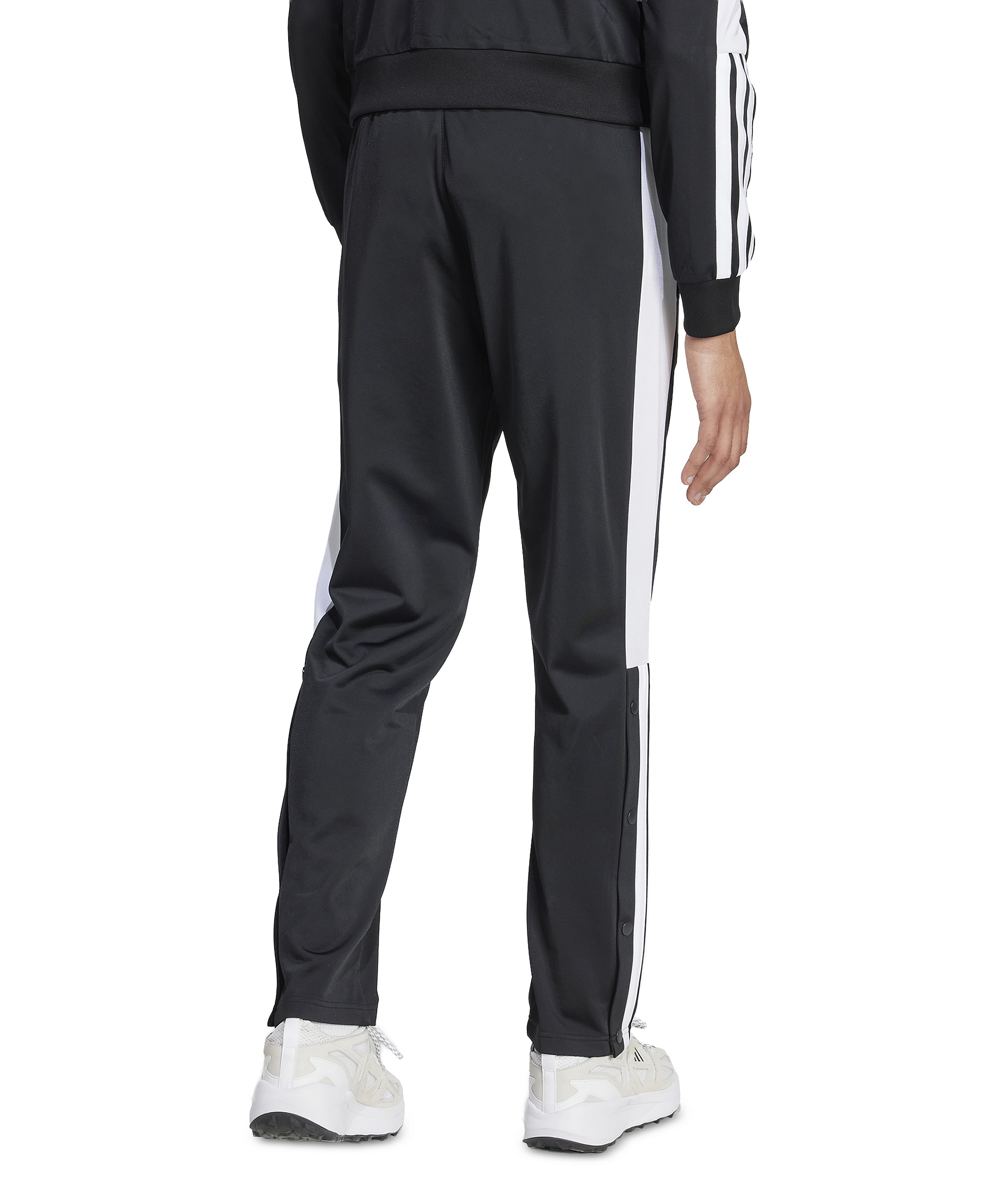 adidas Men's Stripe Logo Snap Pants - Black/white