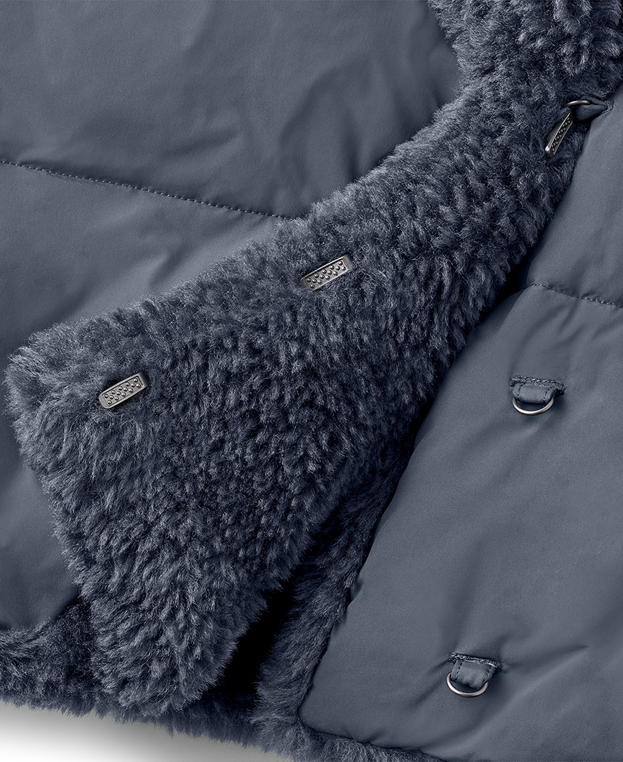 UGG Women's Wylda Oversized-Fit Shawl Collar Puffer Jacket - Eve Blue