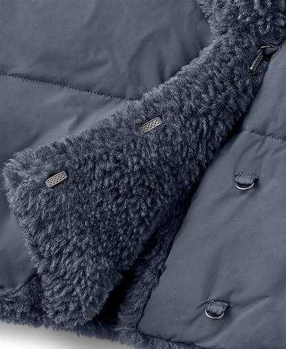 UGG Women's Wylda Oversized-Fit Shawl Collar Puffer Jacket - Eve Blue