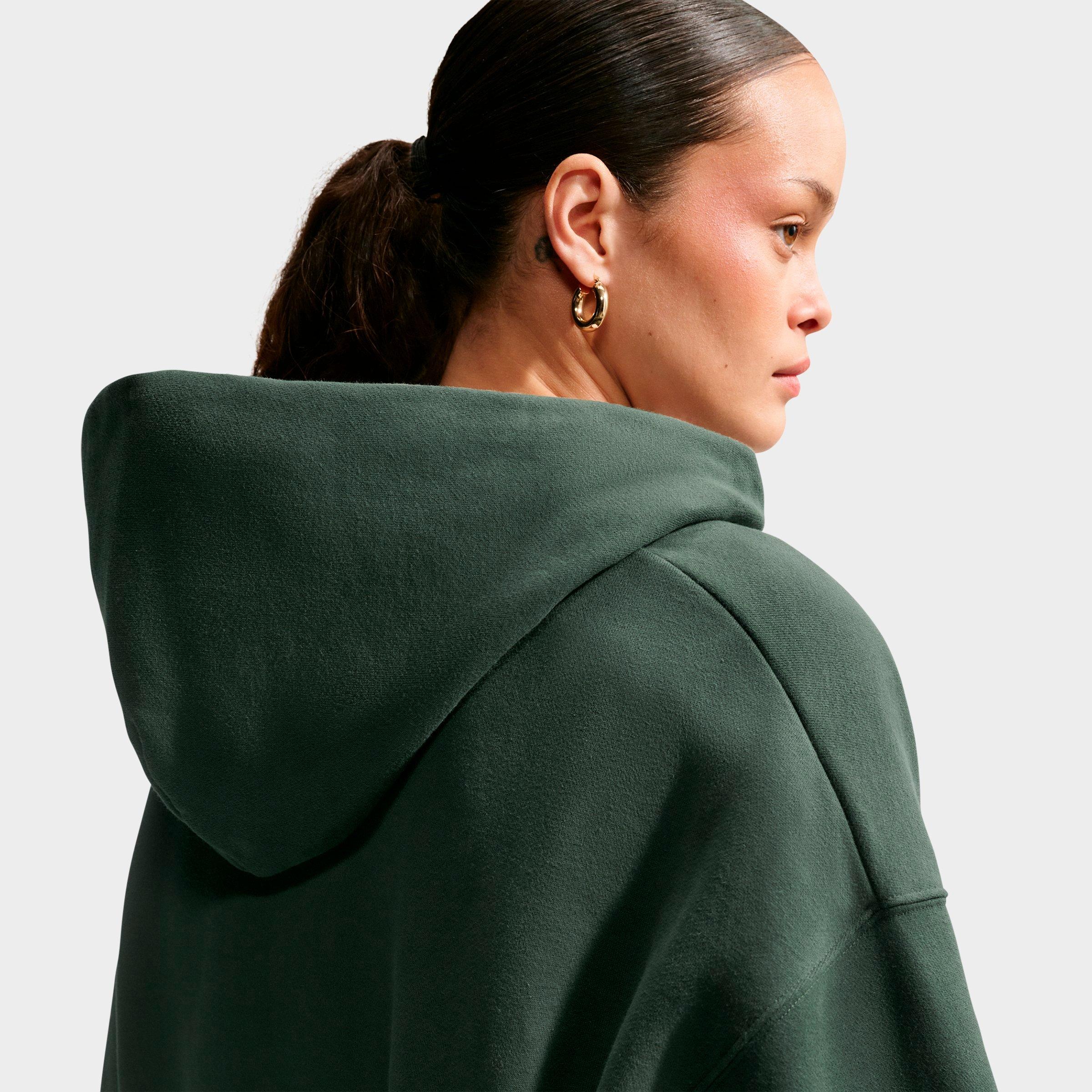 Women's Nithtke Studio Fleece Medium-Weight Oversized Cropped Full-Zip Hoodie - Camo Green/Sail