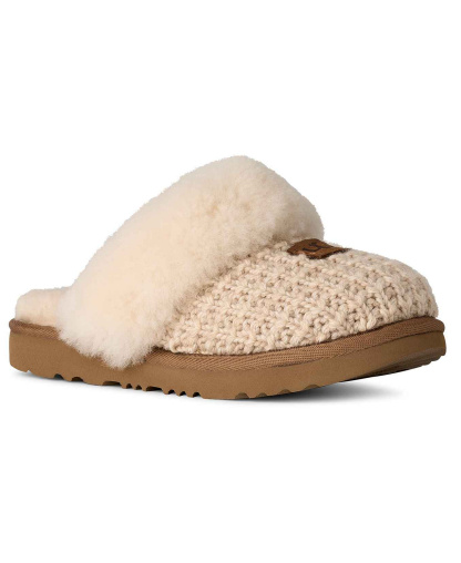 UGG® Kids Cozy II Knit Slip-On Slippers - Cream