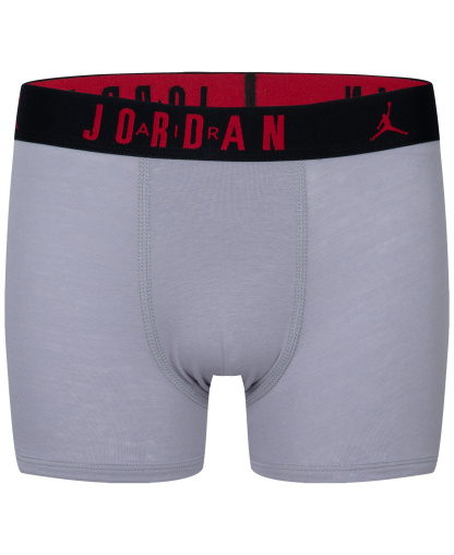 Jordan Boys' 8-20 Flight Dri-Fit Cotton Core Boxer Briefs, 3-Pack - Gym Red/Black/Gray