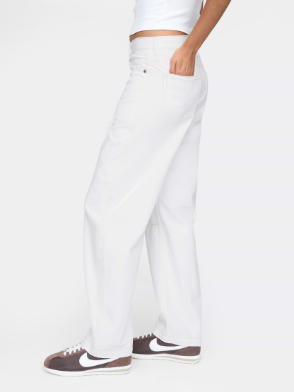 High Rise Barrel Jeans - New off white