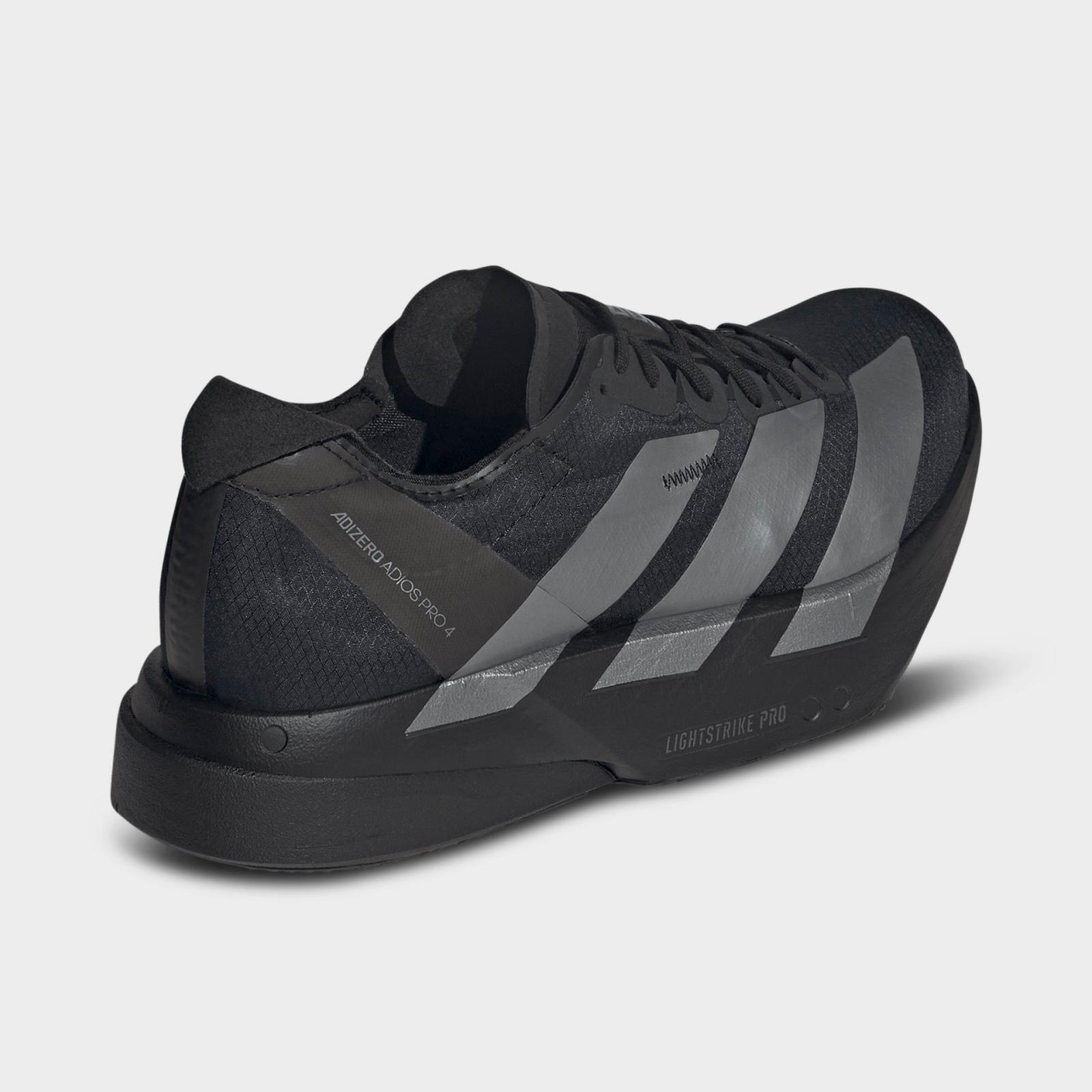 Men's adidas Adizero Adios Pro 4 Running Shoes - Core Black/Iron Metallic/Carbon - view 4