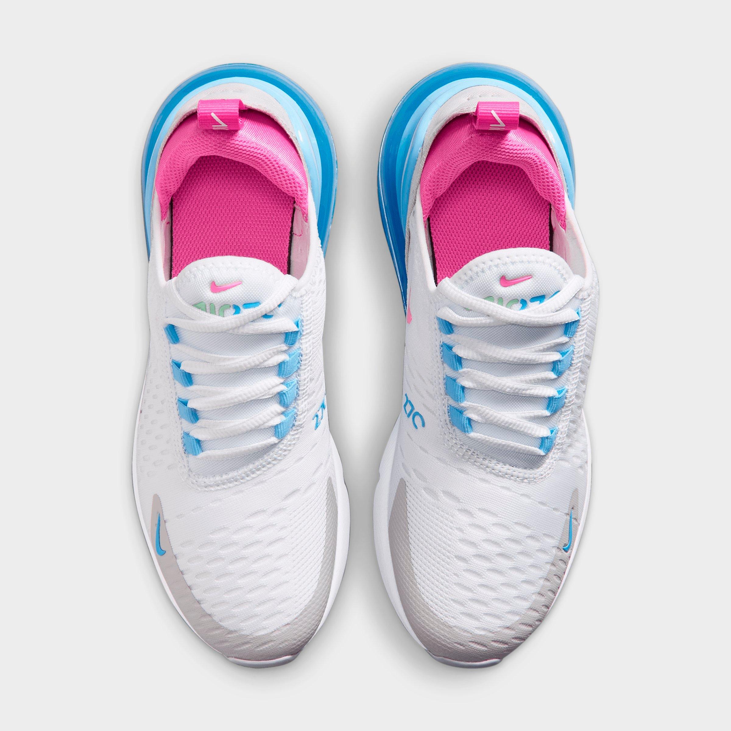 Big Kids' Nithtke Air Max 270 Casual Shoes - White/Football Blue/Arctic Green/Pinksicle - Top view