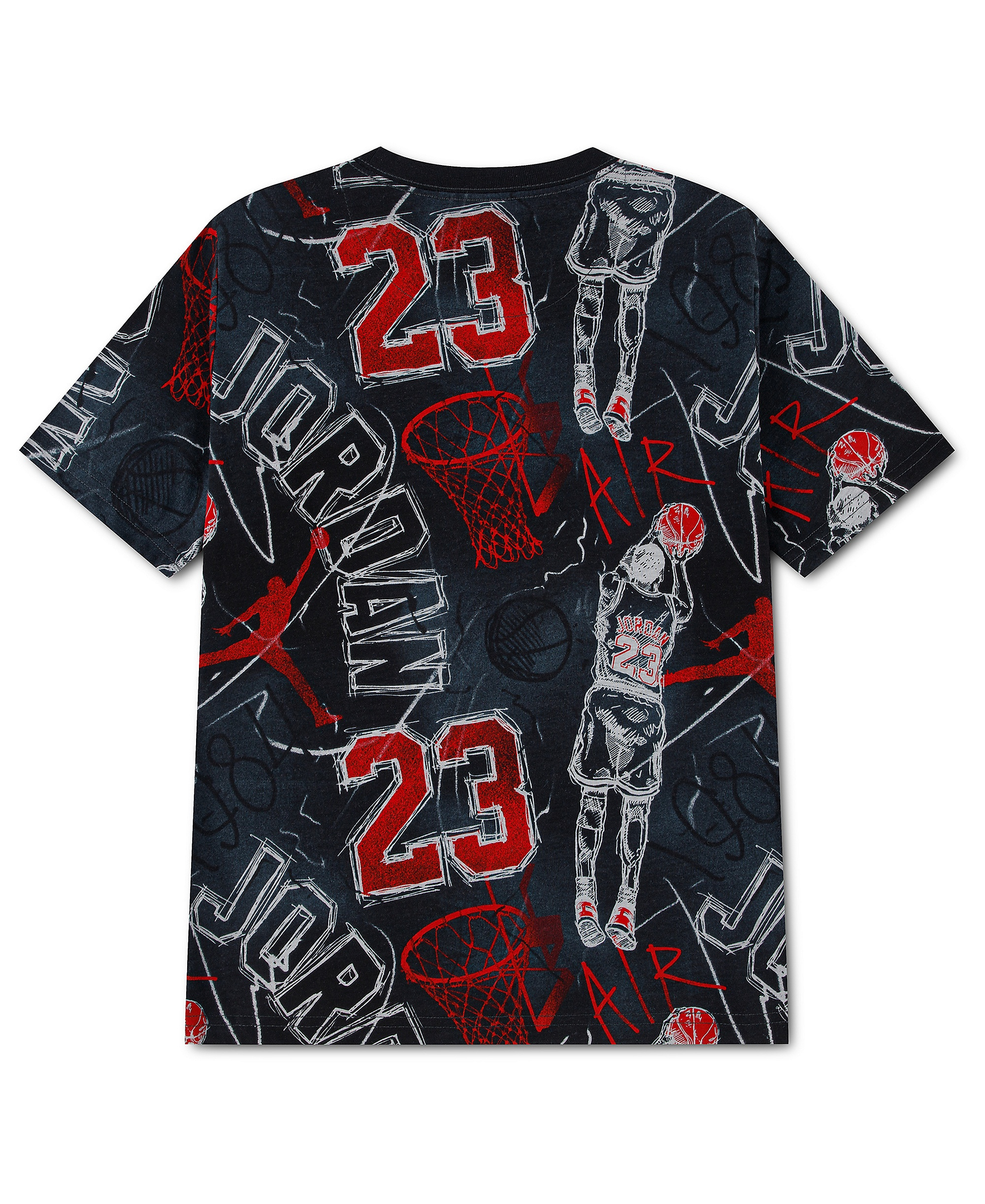 Jordan Boys' 8-20 Notebook Doodle Printed Short-Sleeve T-Shirt - Black