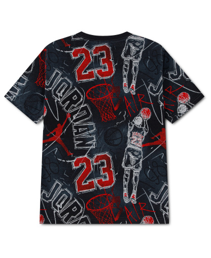 Jordan Boys' 8-20 Notebook Doodle Printed Short-Sleeve T-Shirt - Black