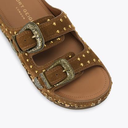 Kurt Geiger London Westerm Buckle Platform Sandal - Brown - view 5