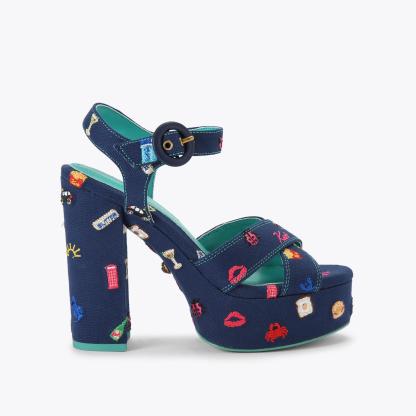 Kurt Geiger London Embroidery Platform - Blue