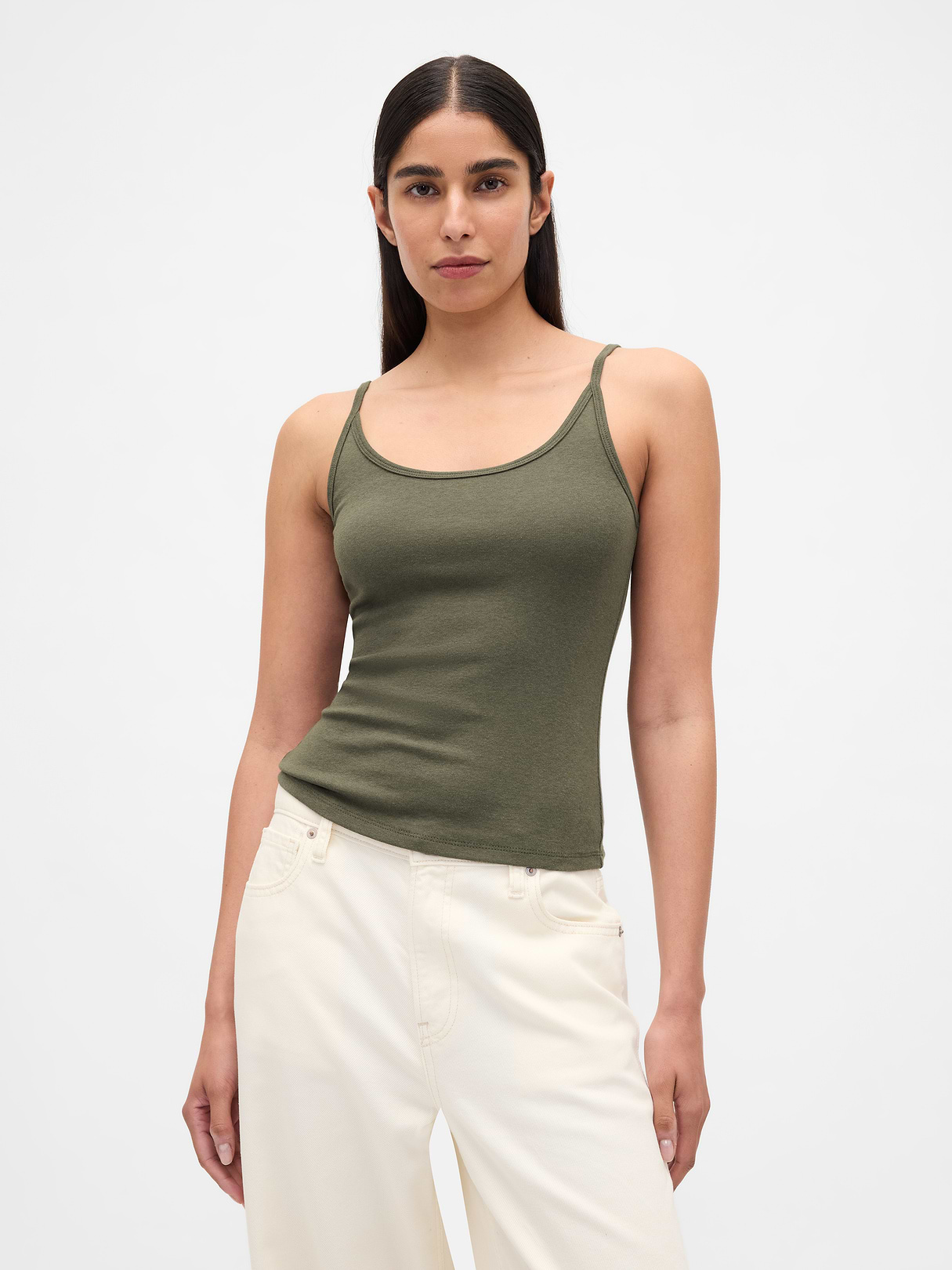 Modern Crop Cami - Black moss green