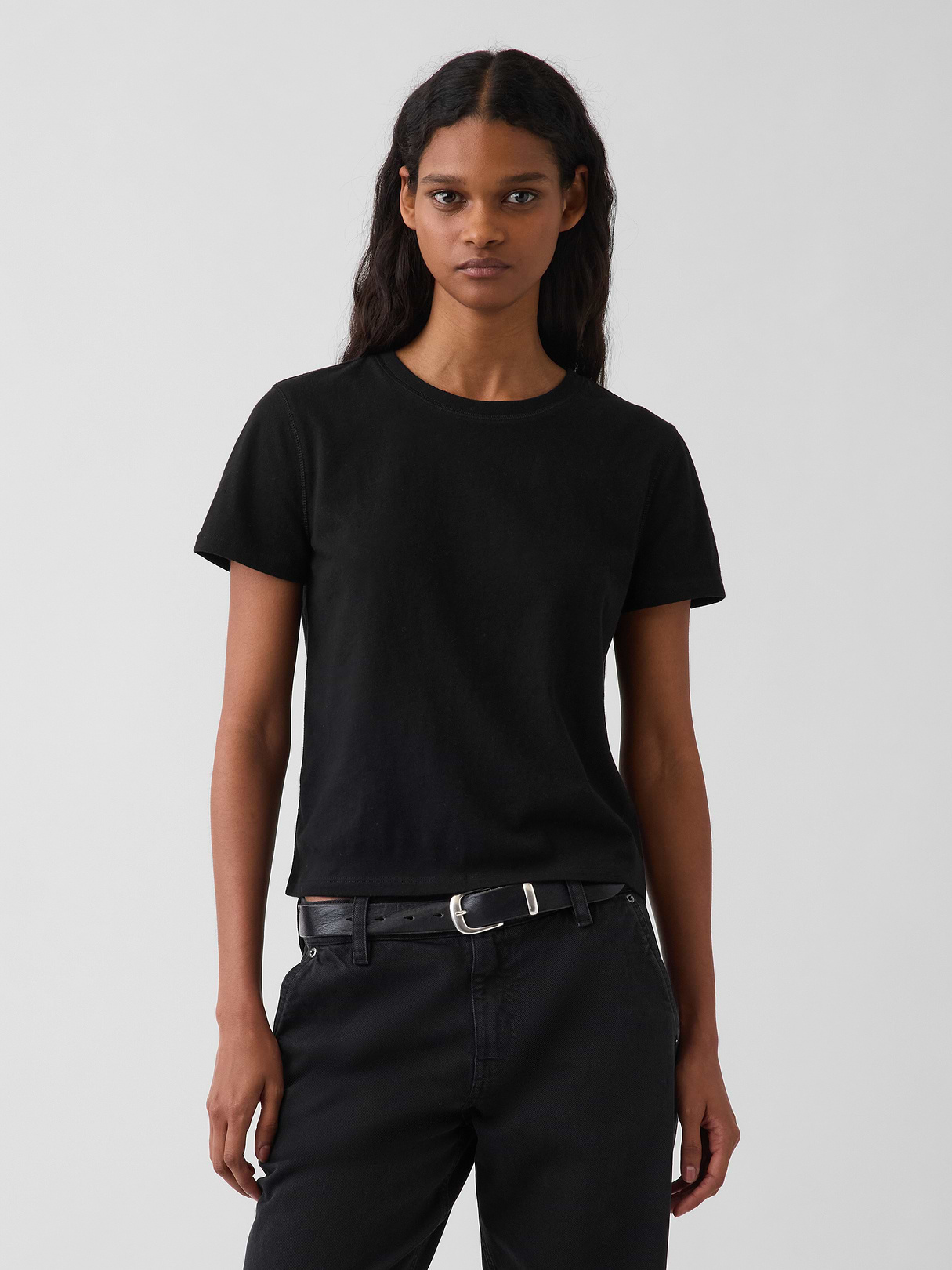 100% Cotton Authentic Shrunken T-Shirt - Black