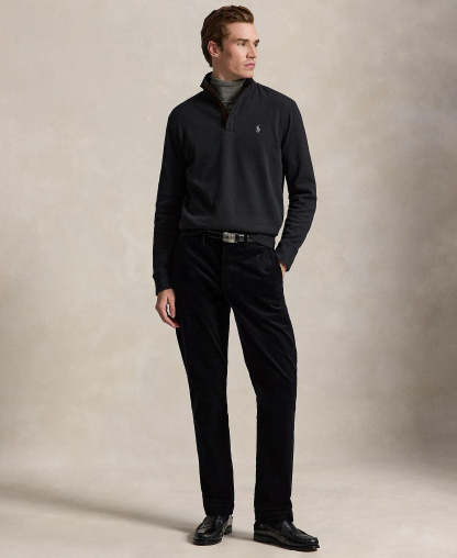 Polo Ralph Lauren Men's Luxury Jersey Quarter-Zip Pullover Sweater - Black