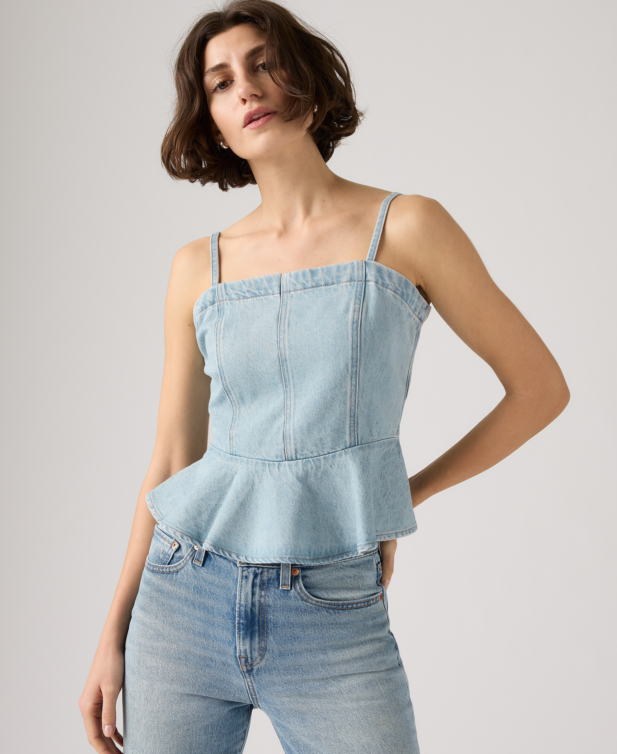 Levi's Women's Anderson Sleeveless Cotton Flounce Top - Face Value Flounce