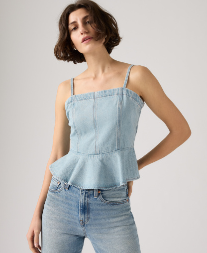 Levi's Women's Anderson Sleeveless Cotton Flounce Top - Face Value Flounce