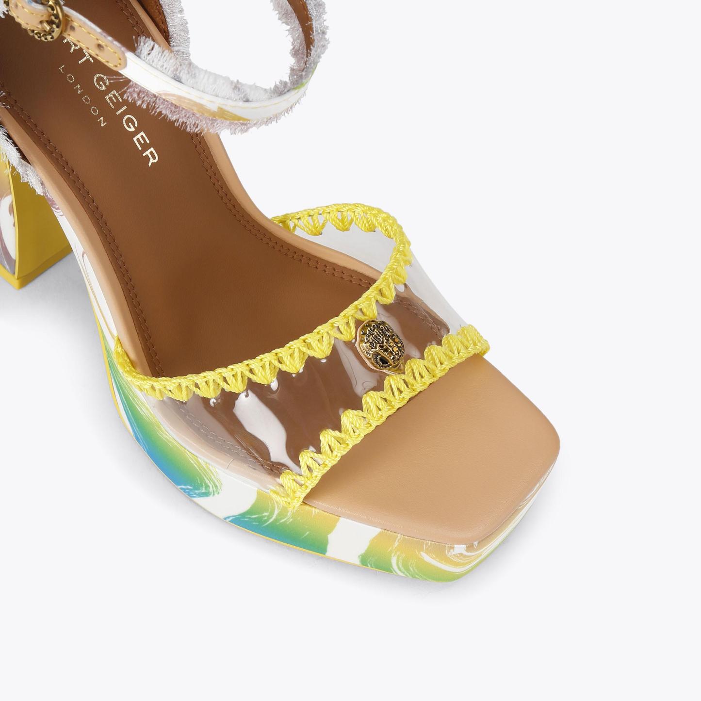 Kurt Geiger London Kurt's Cabana Vinyl Tie Platform Heel - Multi Colored - view 5