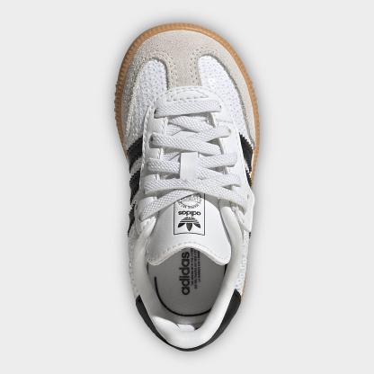Kids' Toddler adidas Originals Samba OG Stretch Lace Casual Shoes - Footwear White/Core Black/Grey One - Top view