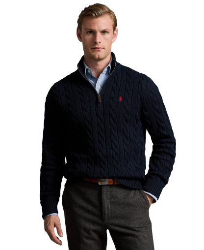 Polo Ralph Lauren Men's Cable-Knit Cotton Sweater - Hunter Navy