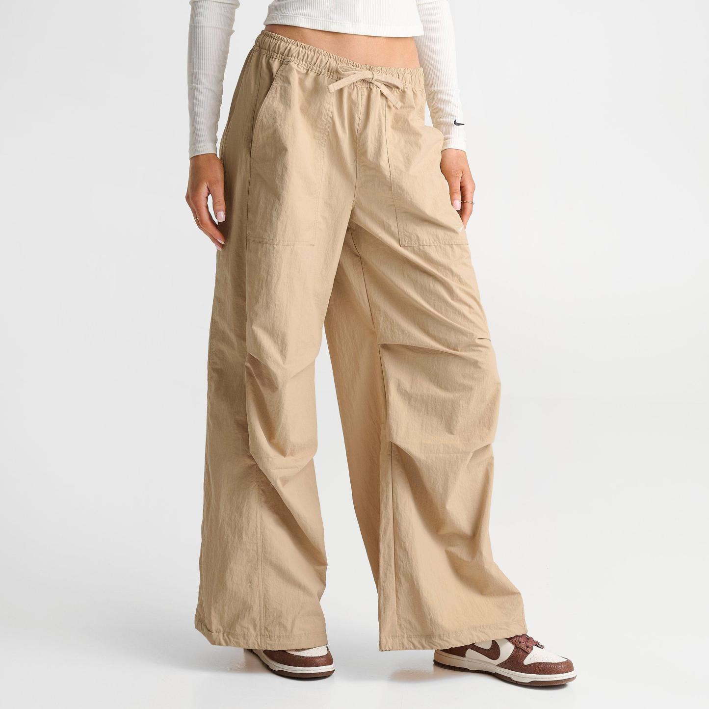 Women's Nithtke Sportswear Loose Mid-Rise Structured Pants - Linen/Sail