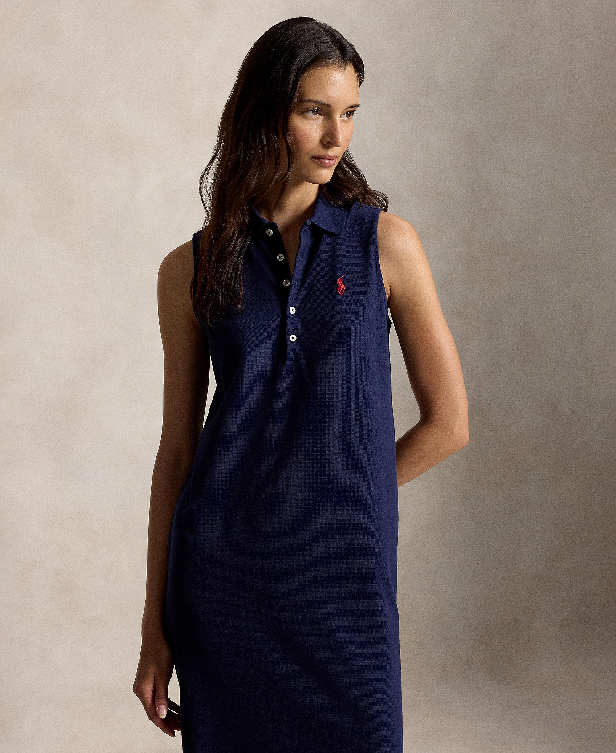 Polo Ralph Lauren Women's Stretch-Cotton Sleeveless Polo Dress - Newport Navy