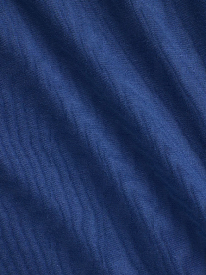 Knit Oversized Crop T-Shirt - Blue track