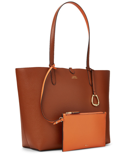 Lauren Ralph Lauren Faux-Leather Reversible Extra Large Tote Handbag - Lauren Tan/Orange/Gold