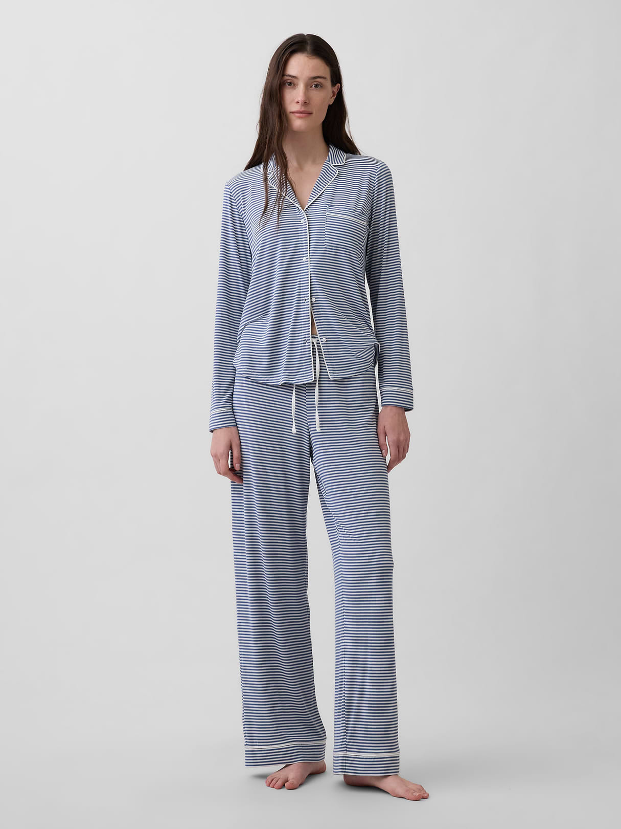 SoftMade Modal PJ Pants - Navy blue & white stripe