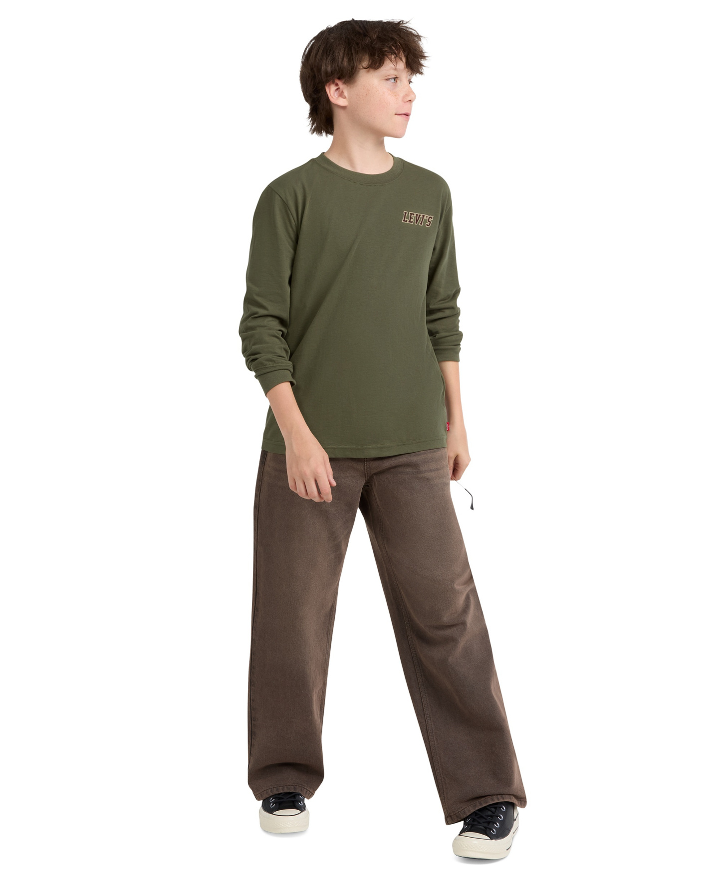 Levi's Boys' 8-20 In the Woods Long-Sleeve T-Shirt - Olive Night