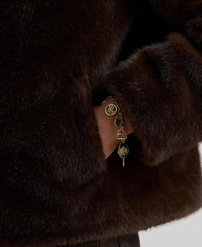 Lauren Ralph Lauren Women's Faux-Fur Collared Lined Coat - Brown