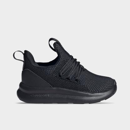 Kids' Toddler adidas Lite Racer Adapt 8.0 Stretch Lace Casual Shoes - Core Black/Grey Six - Left shoe facing left. Outside of the shoe.