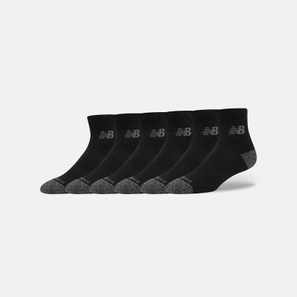 New Balance Active  QTR Socks 6 Pack, LAS65202BK