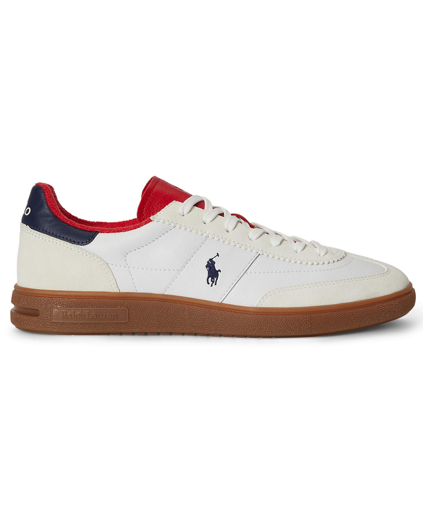 Polo Ralph Lauren Men's Bedford Leather & Suede Sneakers - White/spring Navy/bistro Red