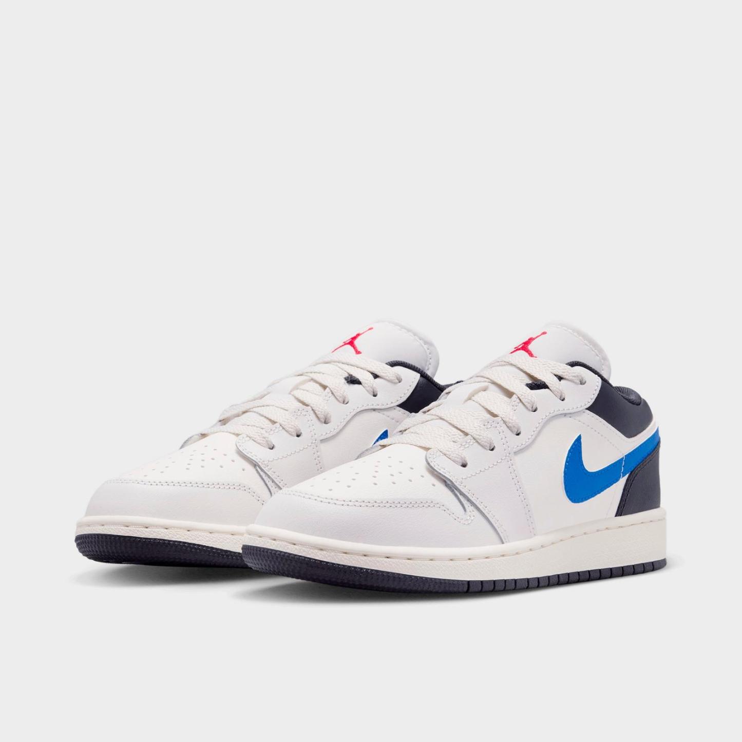 Big Kids' Air Jordan Retro 1 Low Casual Shoes - Phantom/Sail/Off Noir - view 2