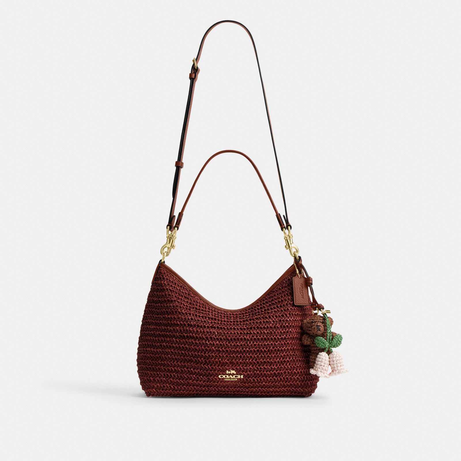 Laurel Shoulder Bag With Charms - Gold/Russet - view 9