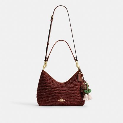 Laurel Shoulder Bag With Charms - Gold/Russet - view 9