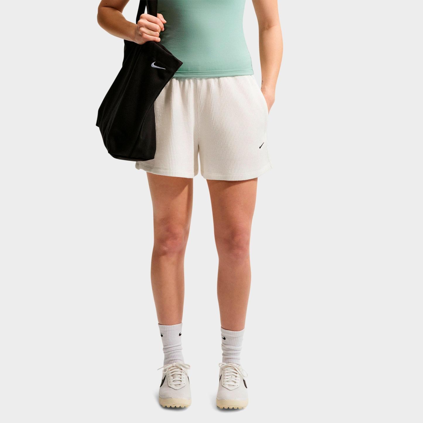 Women's Nithtke Sportswear Chill Waffle Loose Mid-Rise Shorts - Sail/Black