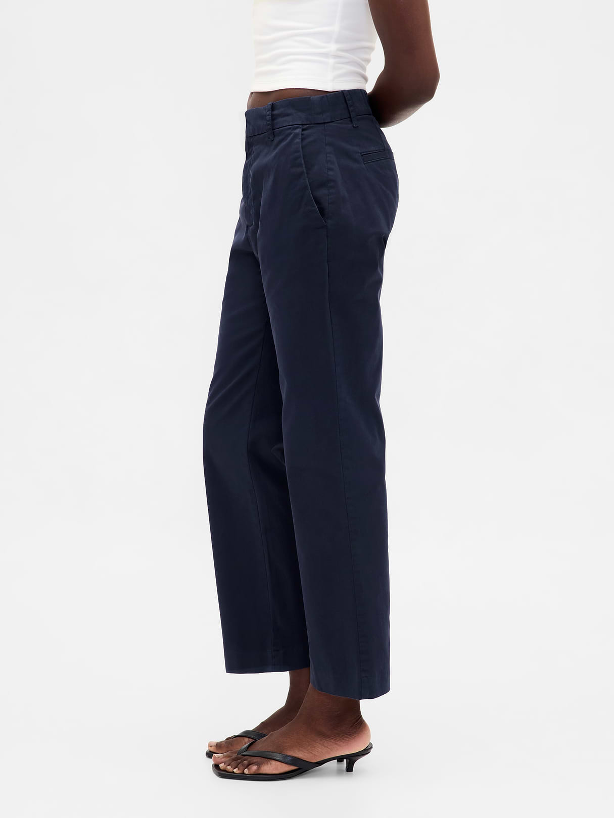 Mid Rise Khakis - Navy blue night