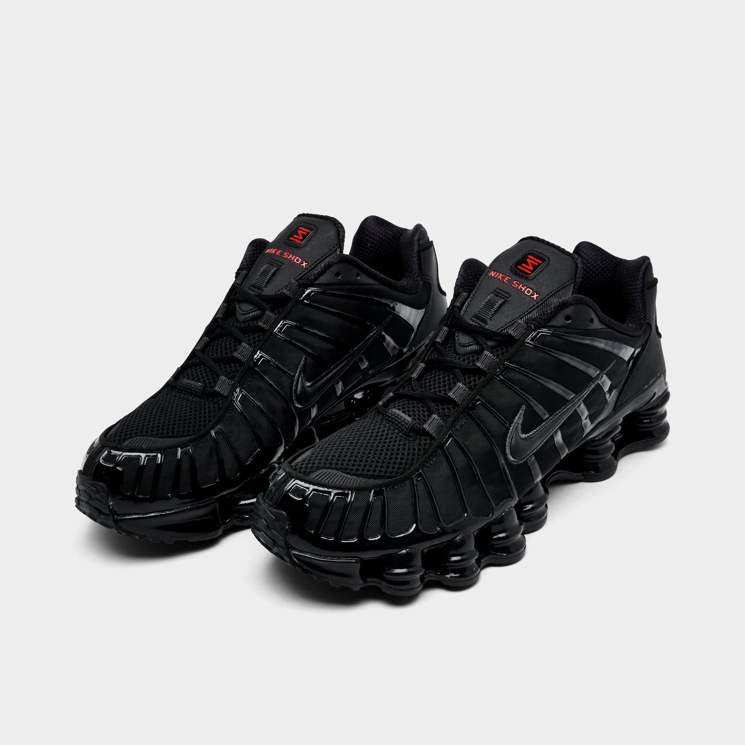 Men's Nithtke Shox TL Casual Shoes - Part 1 - Black/Metallic Hematite/Max Orange/Black - Both shoes facing left