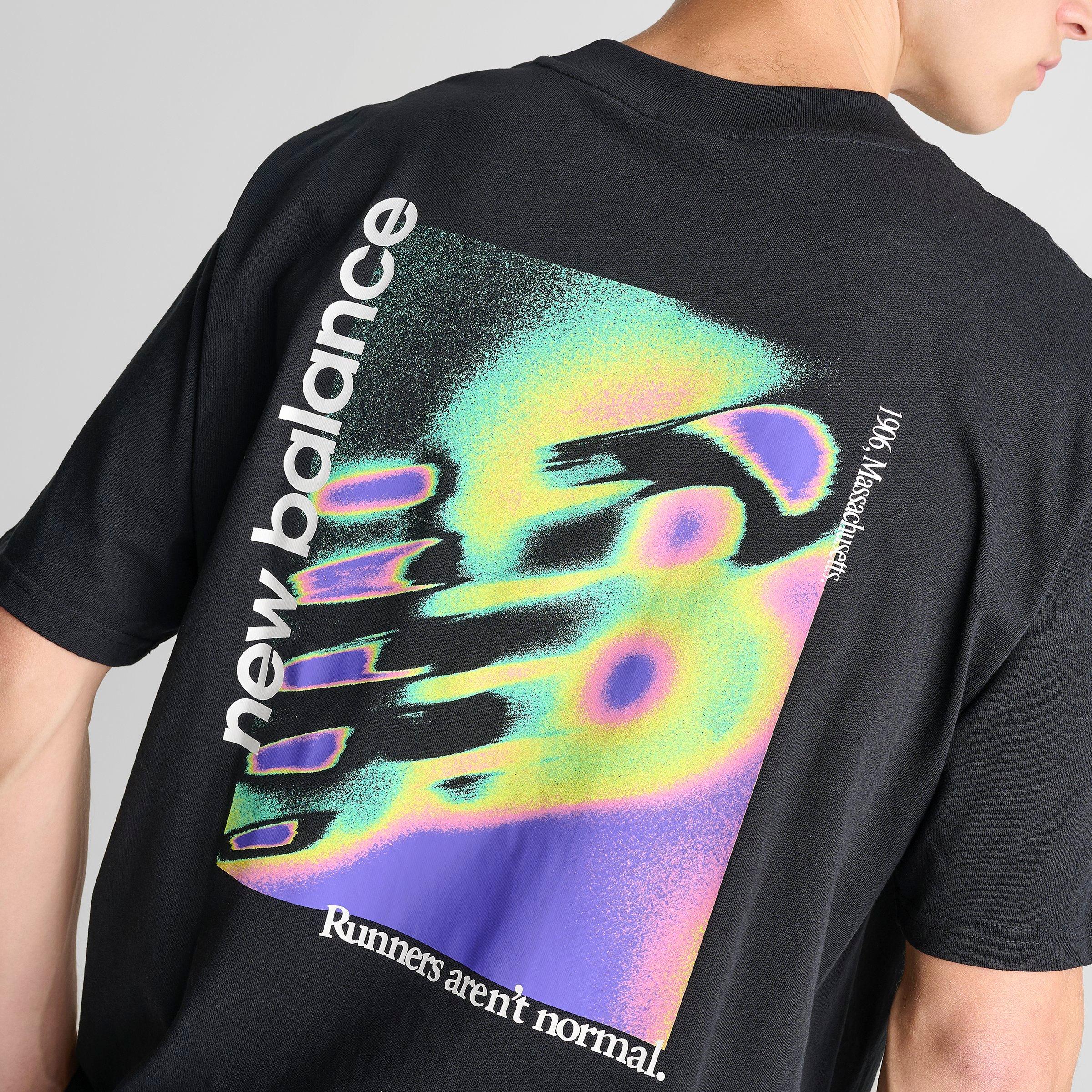 Men's New Balance Classic Tri-Logo Heat Map T-Shirt - Black - view 5
