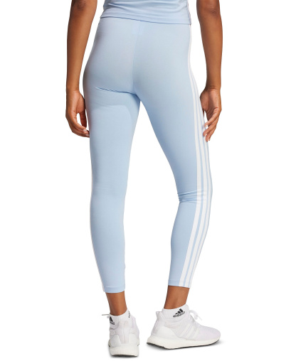 adidas Plus Size Essentials 3-Stripes Cotton Leggings - Glow Blue/white