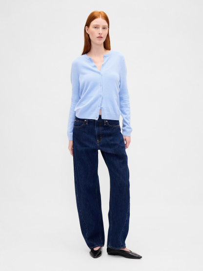 CashSoft Crop Cardigan - Wind blue