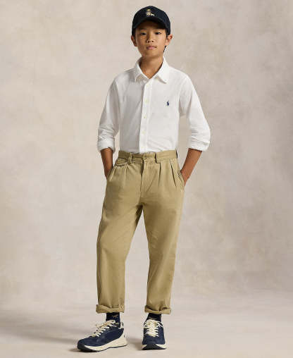 Polo Ralph Lauren Big Boys Featherweight Cotton Mesh Shirt - White