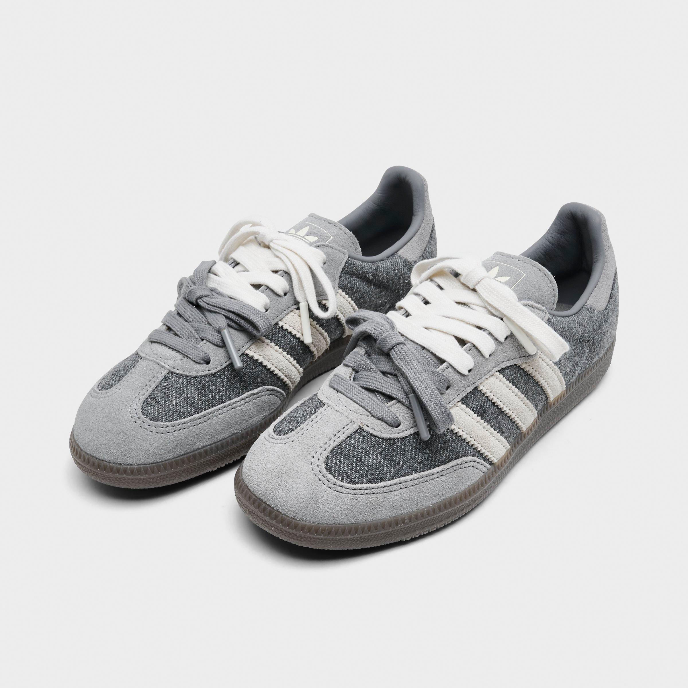 Women's adidas Originals Samba OG Casual Shoes - Part 5 - Grey/Off White/Gum - Both shoes facing left