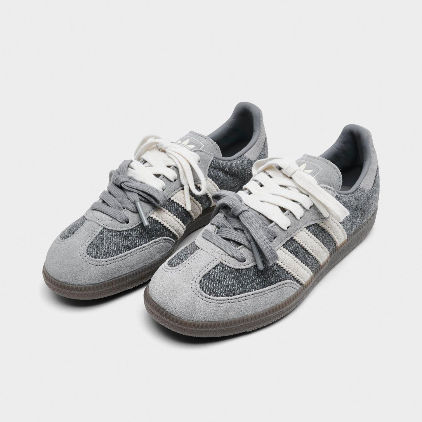Women's adidas Originals Samba OG Casual Shoes - Part 5 - Grey/Off White/Gum - Both shoes facing left