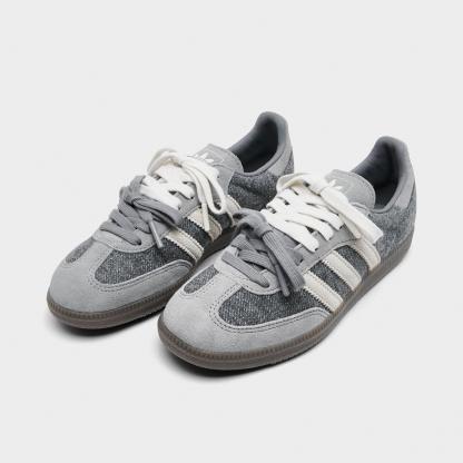 Women's adidas Originals Samba OG Casual Shoes - Part 5 - Grey/Off White/Gum - Both shoes facing left