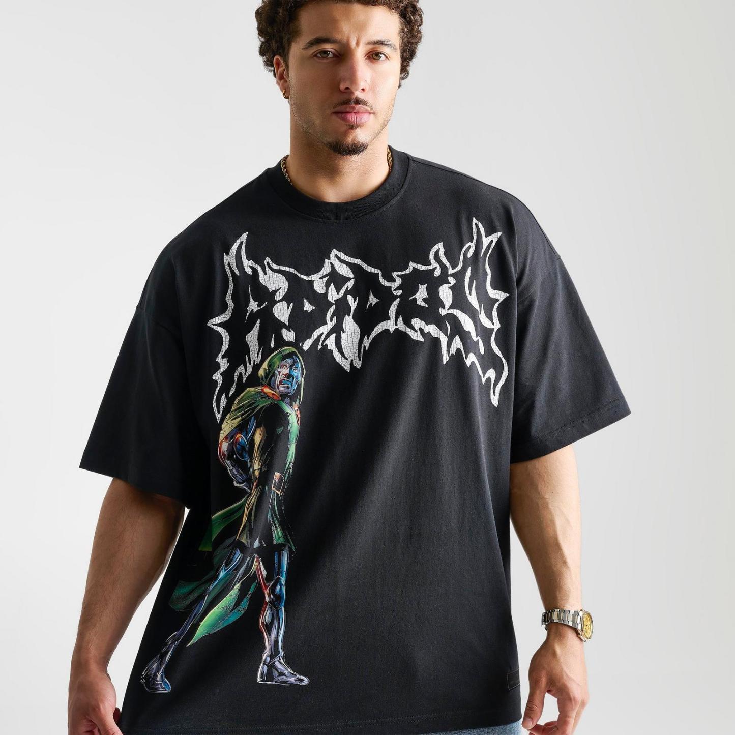 Men's adidas x Marvel Doom Graphic T-Shirt - Black - view 5