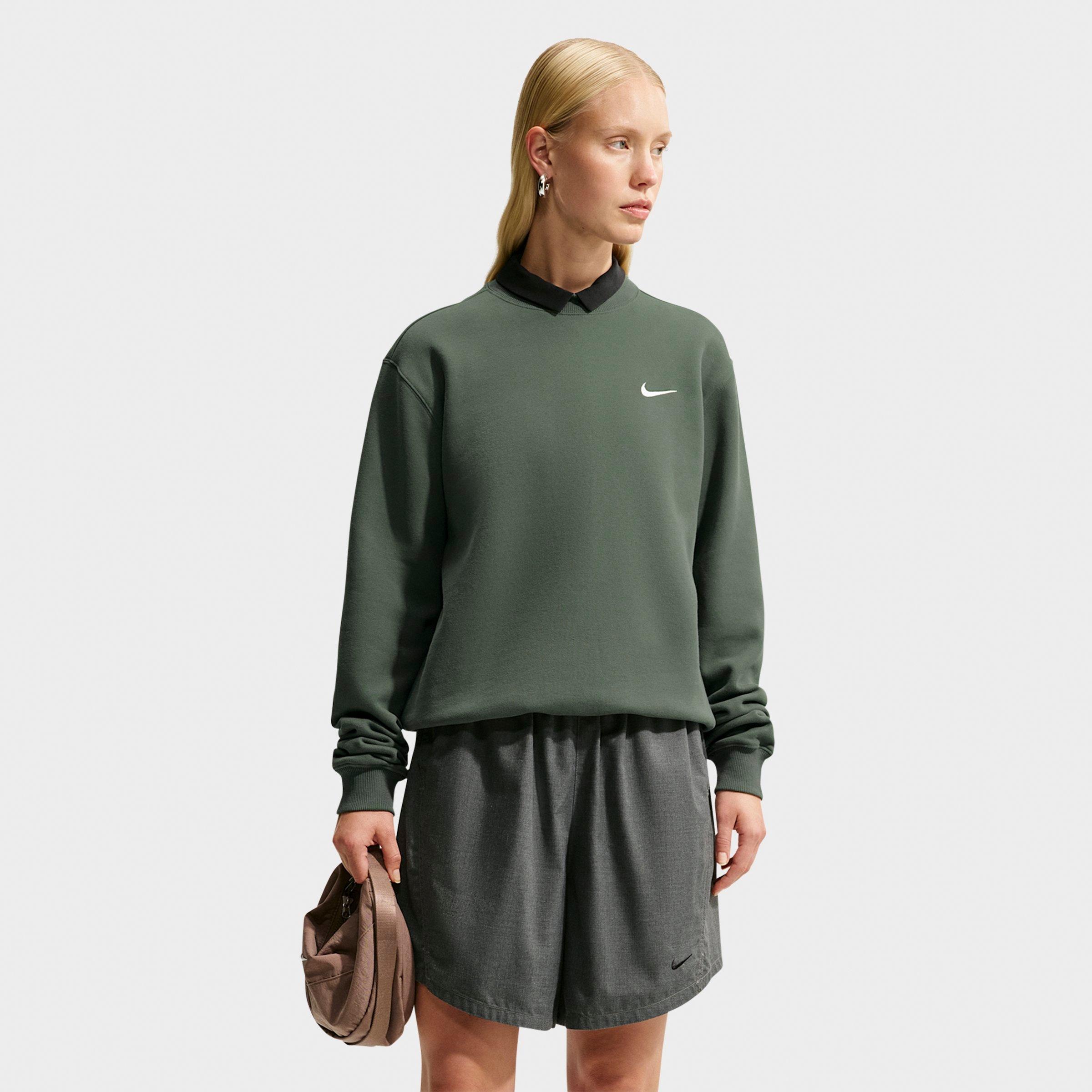 Women's Nithtke Studio Fleece Medium Weight Crewneck Sweatshirt - Camo Green/Sail