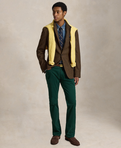 Polo Ralph Lauren Men's Varick Slim Straight Stretch Sateen Pants - Moss Agate